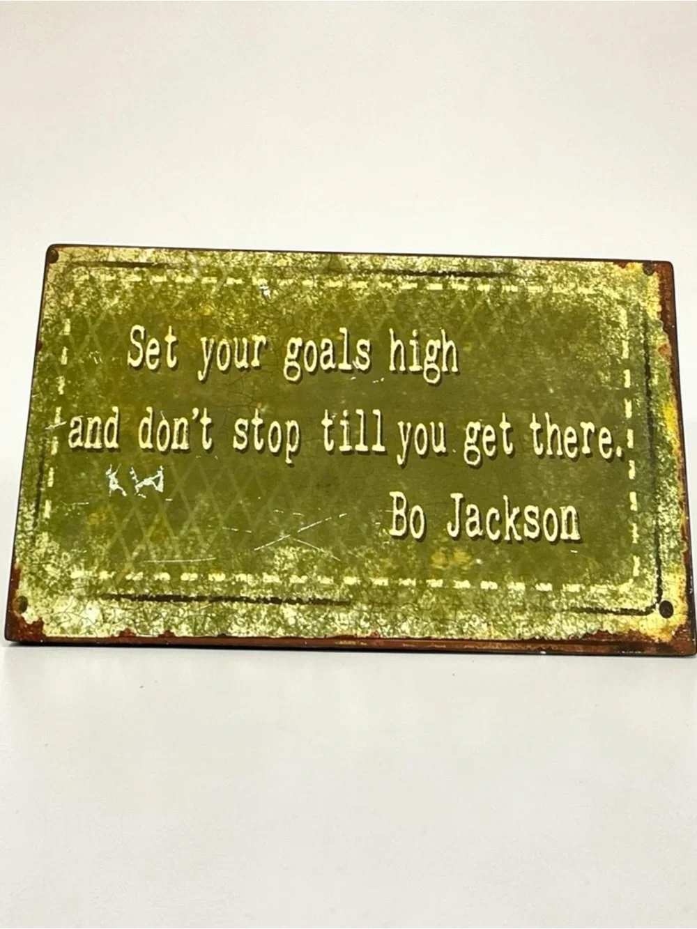 Vintage Motivational Metal Sign Bo Jackson Distressed Sports Boy Decoration